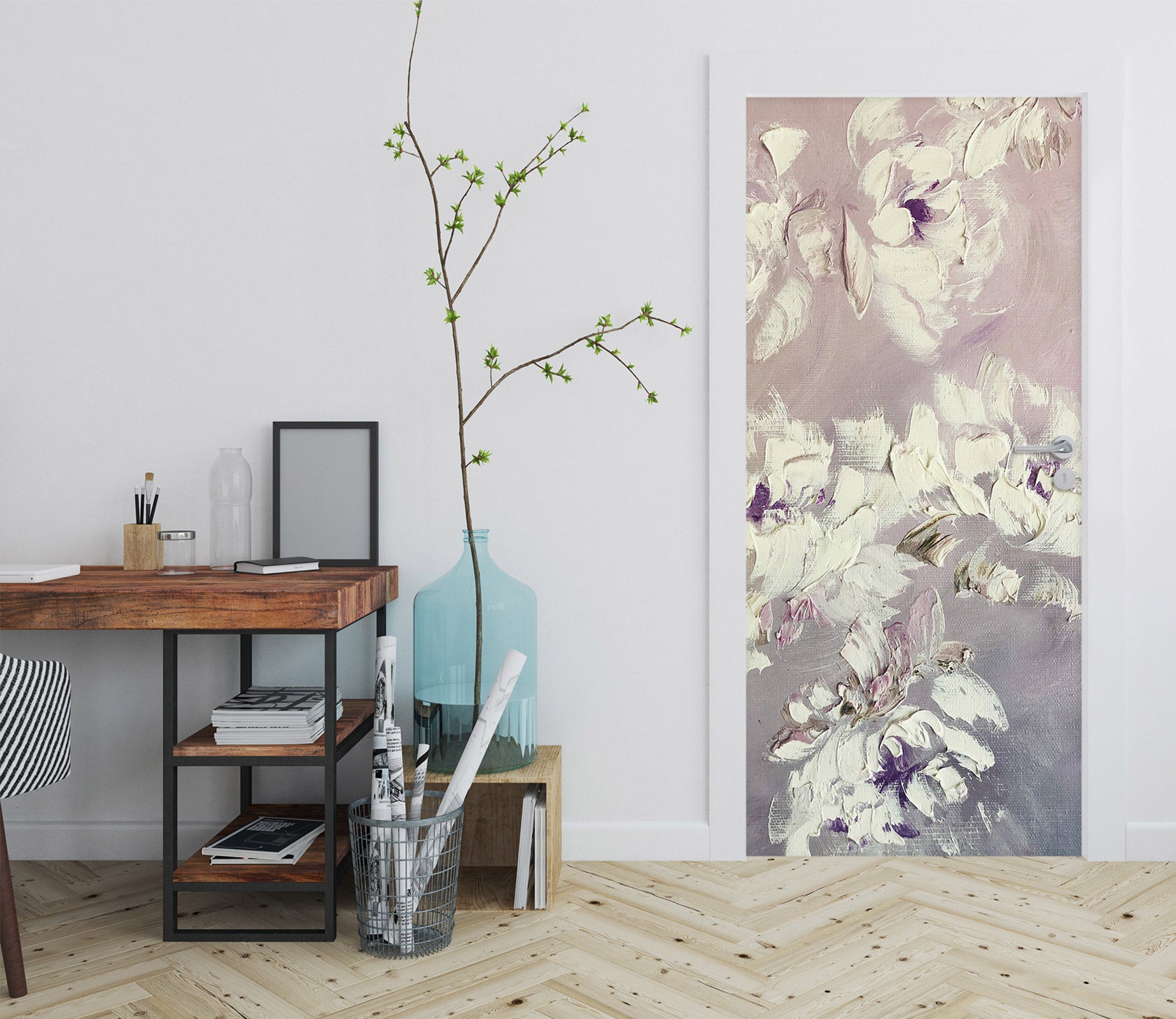 3D White Print 3216 Skromova Marina Door Mural