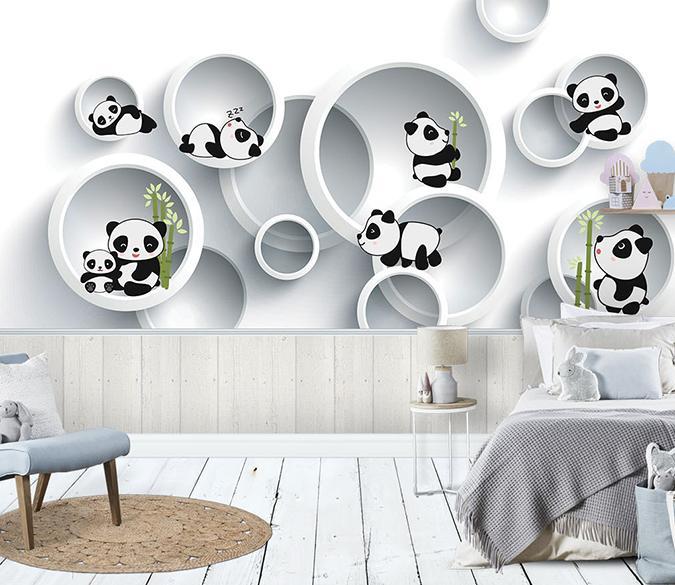 3D Cute Panda 830 Wall Murals Wallpaper AJ Wallpaper 2 