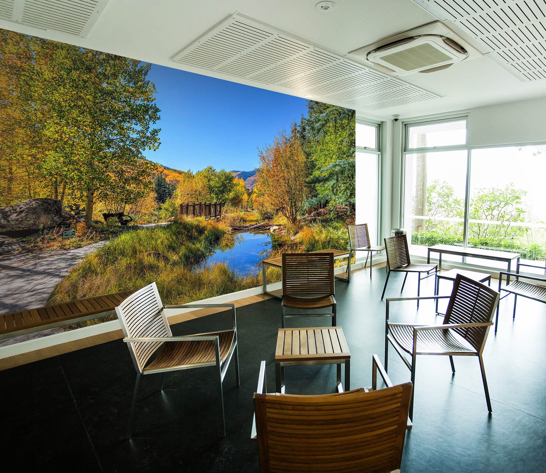 3D Bridge Lake Nature 240 Wall Murals