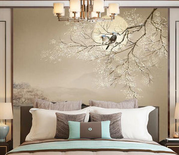 3D Moon Fat Bird WC1671 Wall Murals