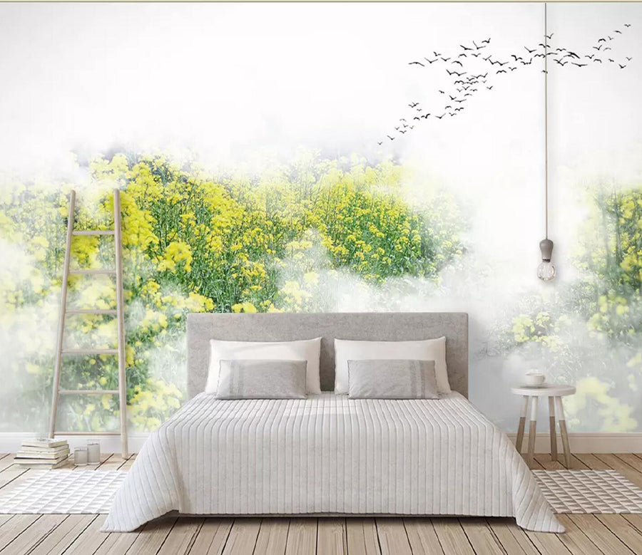 3D Canola Flower WC721 Wall Murals