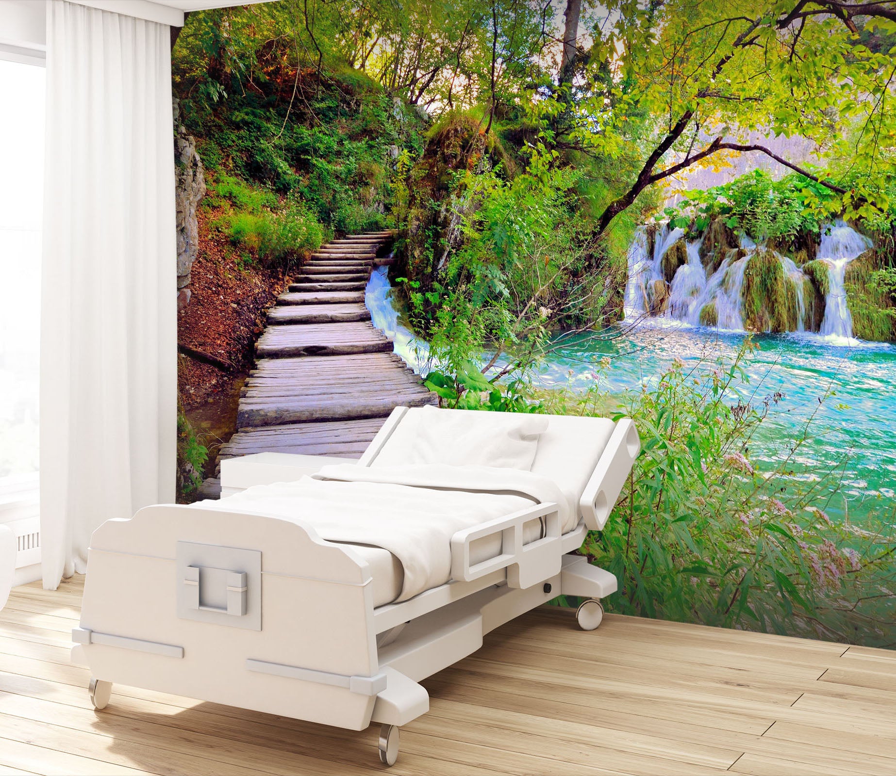 3D Small Road Waterfall 239 Wall Murals