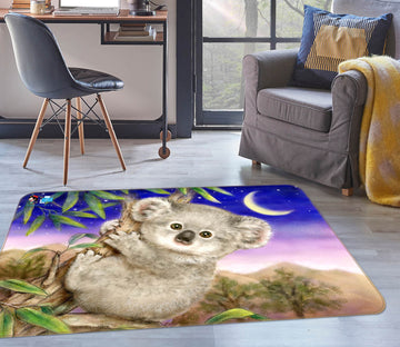 3D Koala Moon 112 Kayomi Harai Rug Non Slip Rug Mat