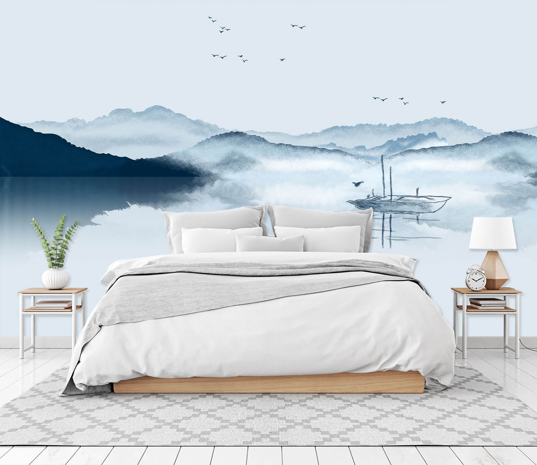 3D Mountain River 1421 Wall Murals