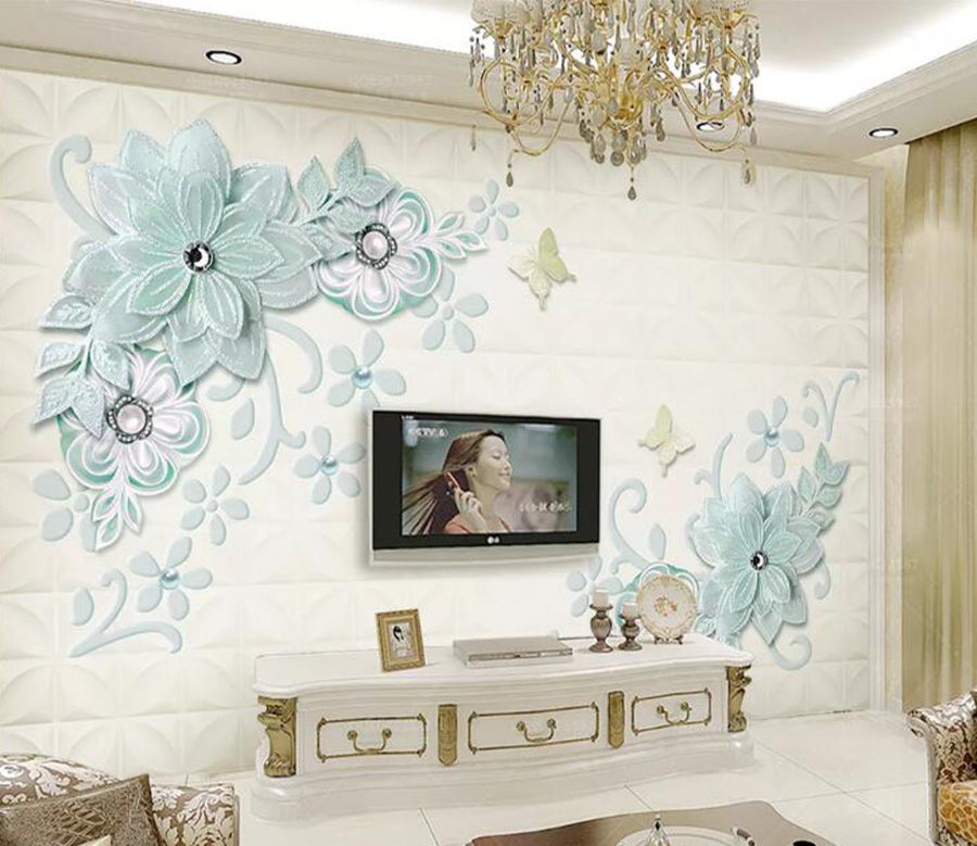 3D Blue Relief WG715 Wall Murals