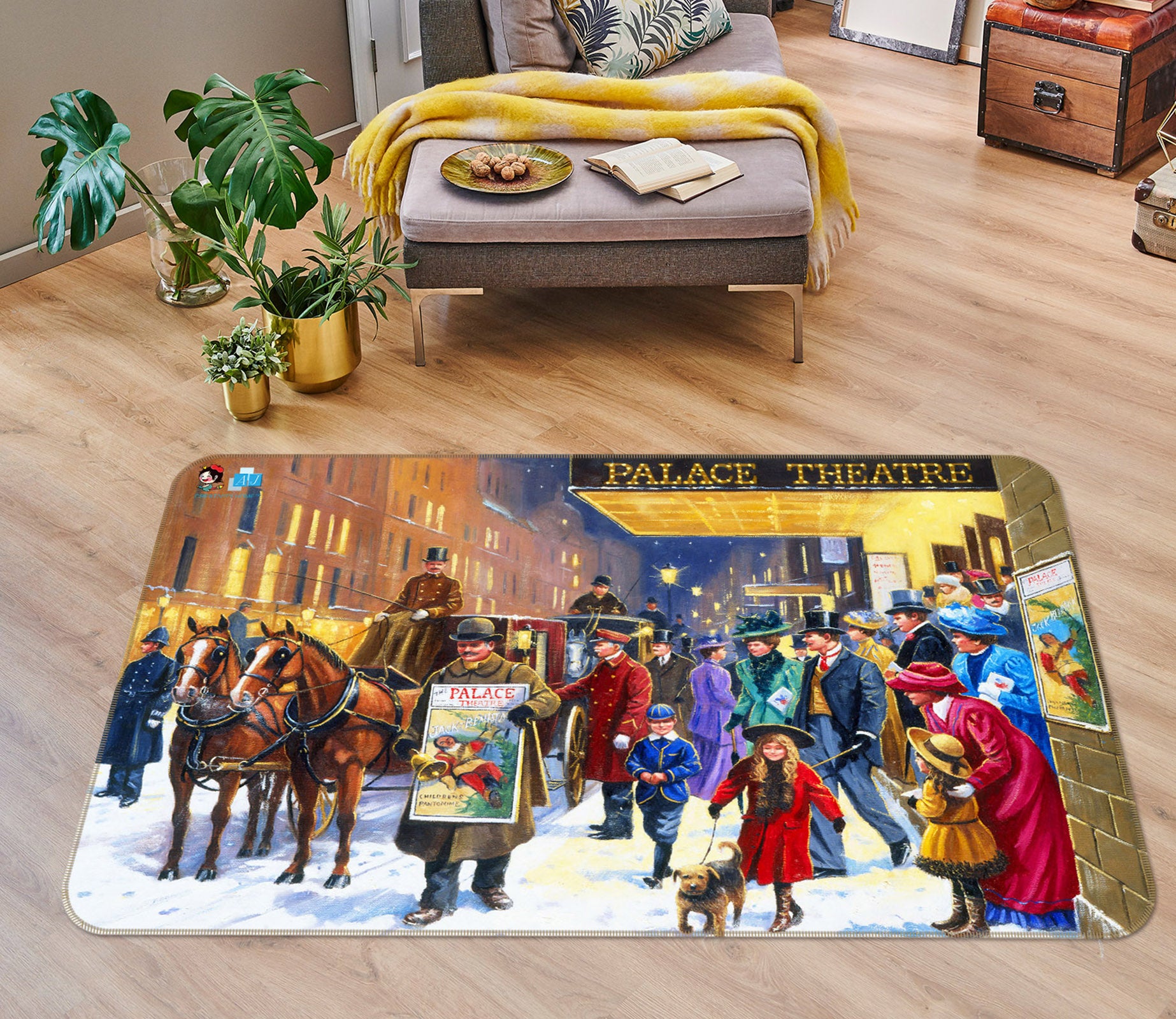 3D Street Carriage 009 Kevin Walsh Rug Non Slip Rug Mat