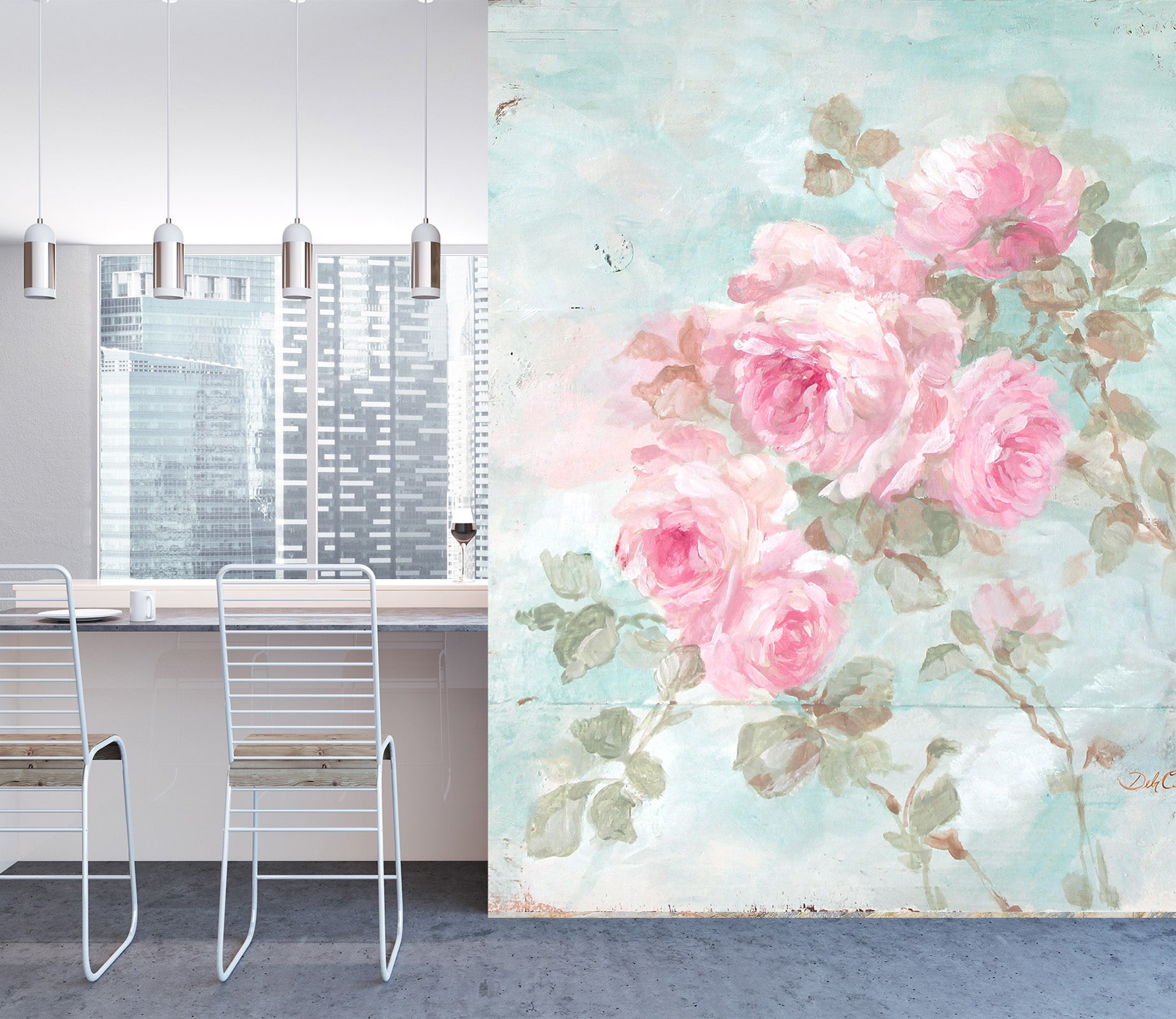 3D Pink Peony 1608 Debi Coules Wall Mural Wall Murals