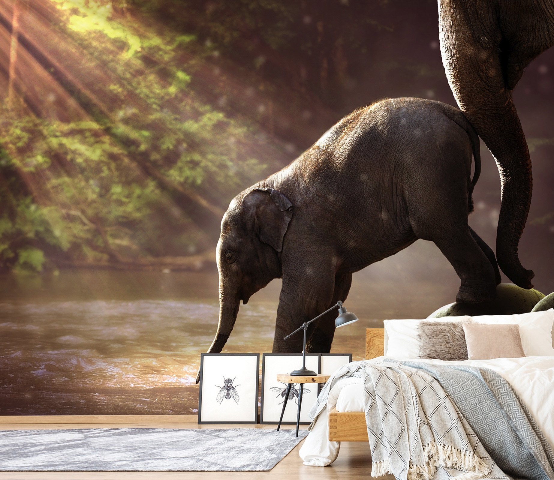 3D Sunshine Elephantt 136 Wallpaper AJ Wallpaper 