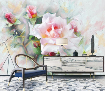 3D Pink Rose WC1836 Wall Murals