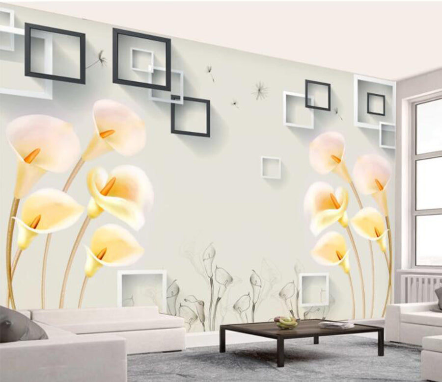 3D Yellow Lily WC1016 Wall Murals