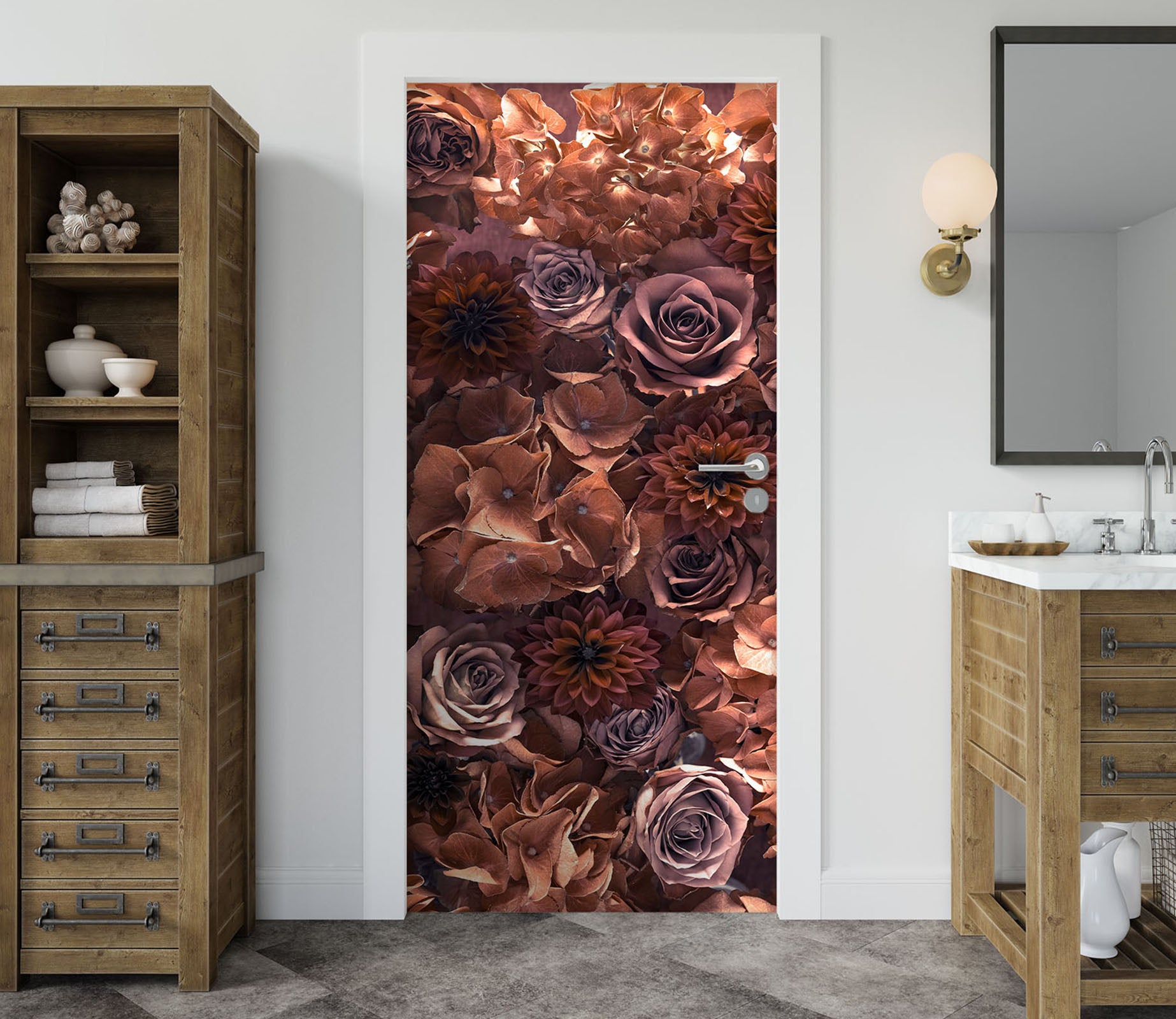 3D Rose Petal 5049 Assaf Frank Door Mural