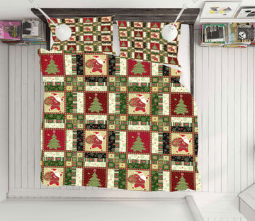3D Tree Santa Claus Pattern 52149 Christmas Quilt Duvet Cover Xmas Bed Pillowcases