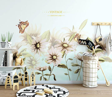 3D Flower Butterfly WC04 Wall Murals Wallpaper AJ Wallpaper 2 