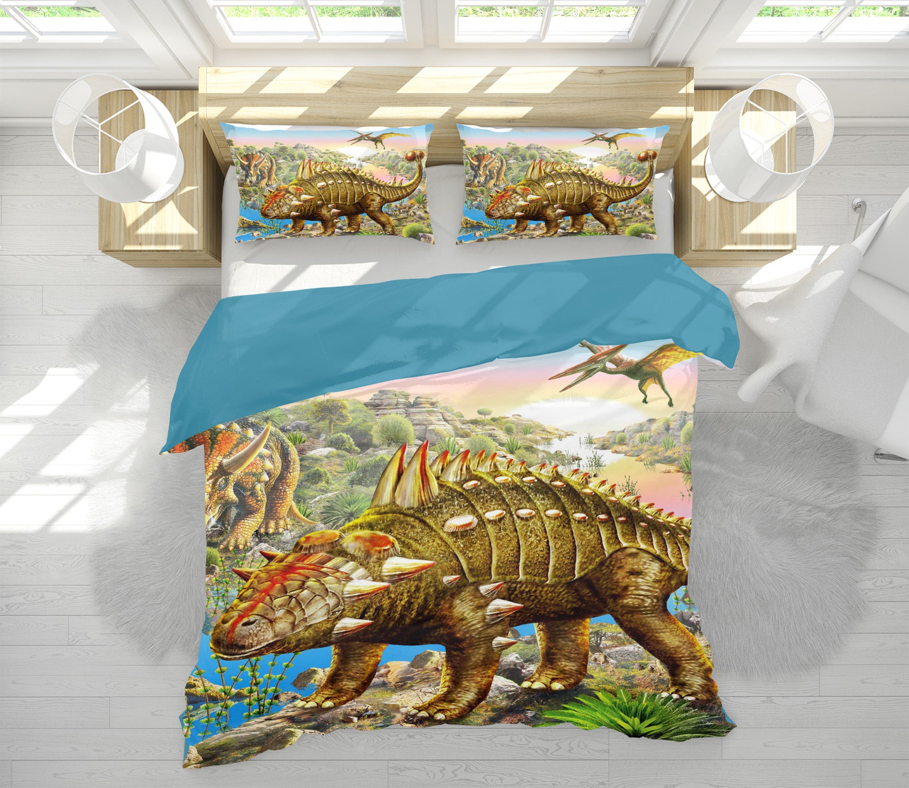 3D Dinosaur World 2102 Adrian Chesterman Bedding Bed Pillowcases Quilt