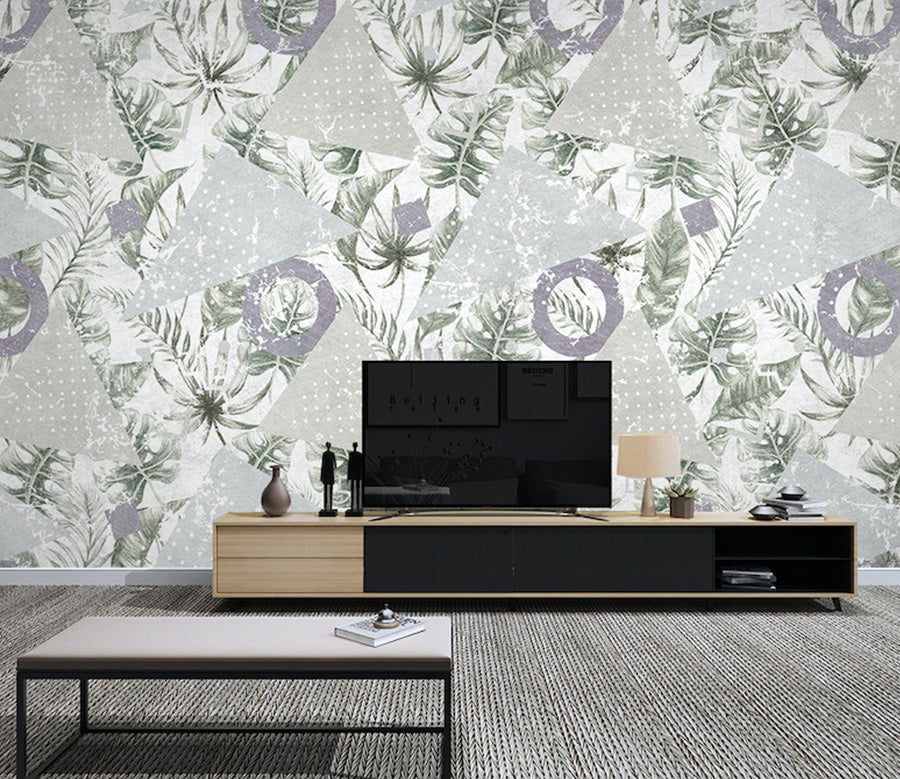 3D Green Leaves WG050 Wall Murals