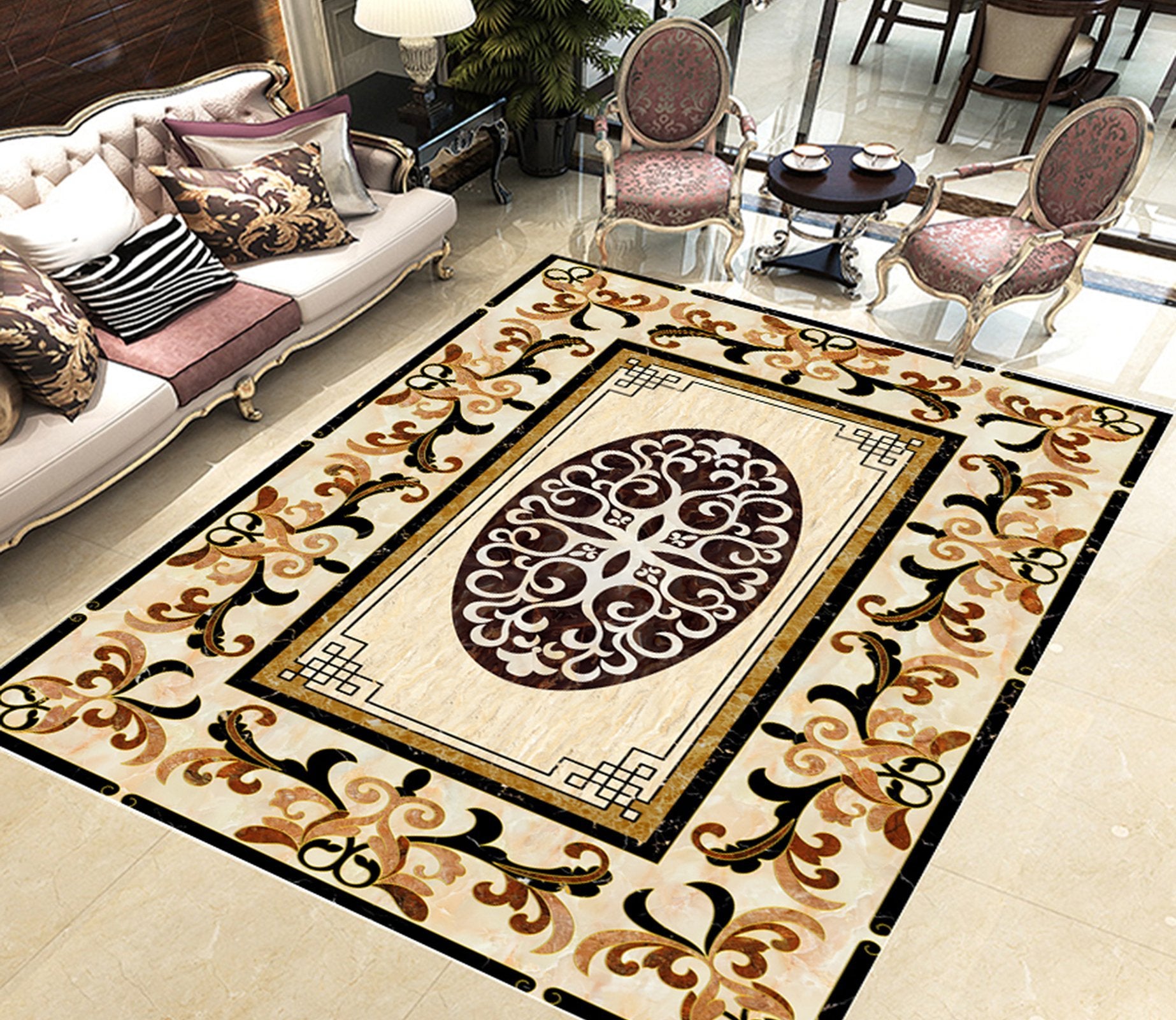 3D Religious Pattern WG722 Floor Mural Wallpaper AJ Wallpaper 2 