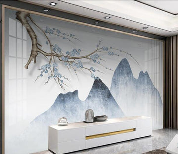 3D Blue Plum WC2384 Wall Murals