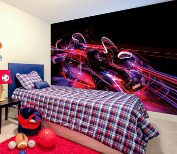 3D Light Motorcycle 138 Vehicle Wall Murals