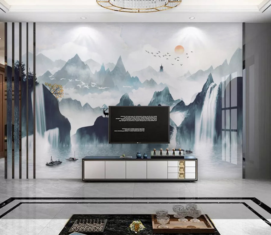 3D Waterfall River WC2179 Wall Murals