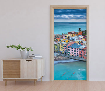 3D Seaside Color Buildings 119147 Marco Carmassi Door Mural