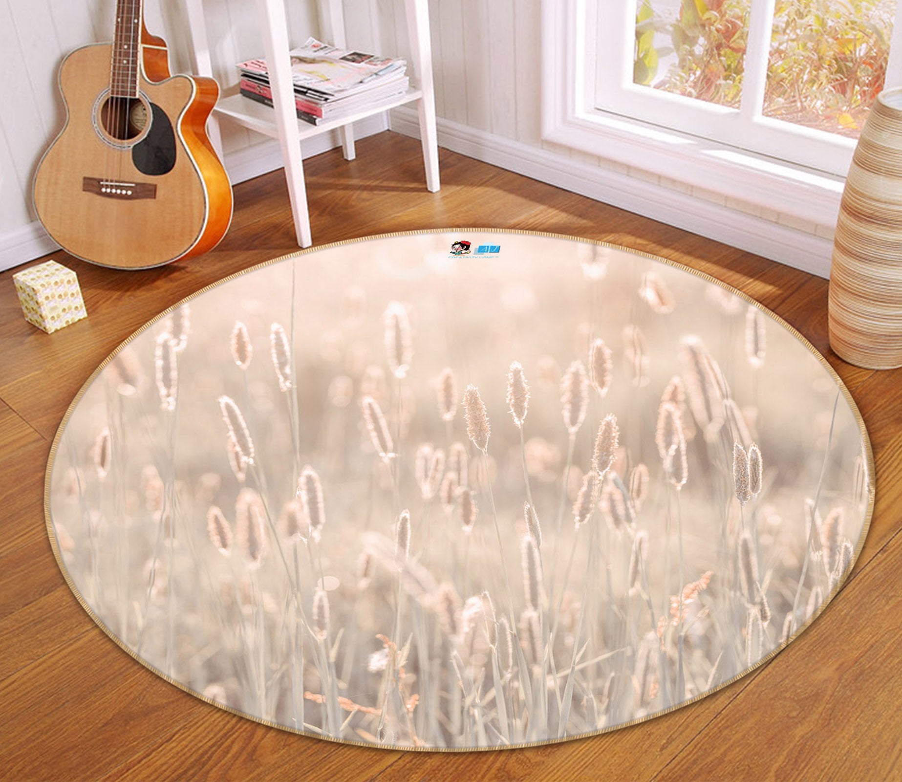 3D Sunlight Grass 7345 Assaf Frank Rug Round Non Slip Rug Mat