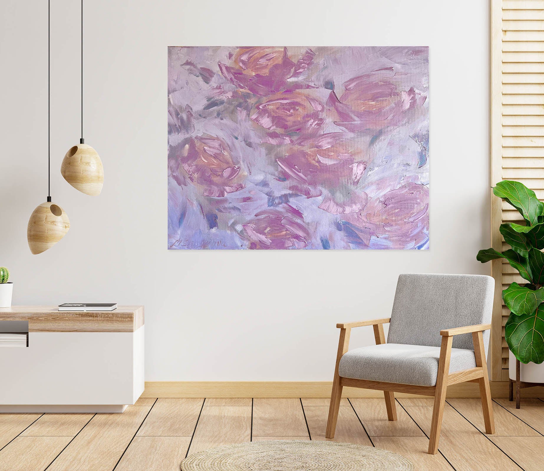 3D Painted Pink Roses 811 Skromova Marina Wall Sticker