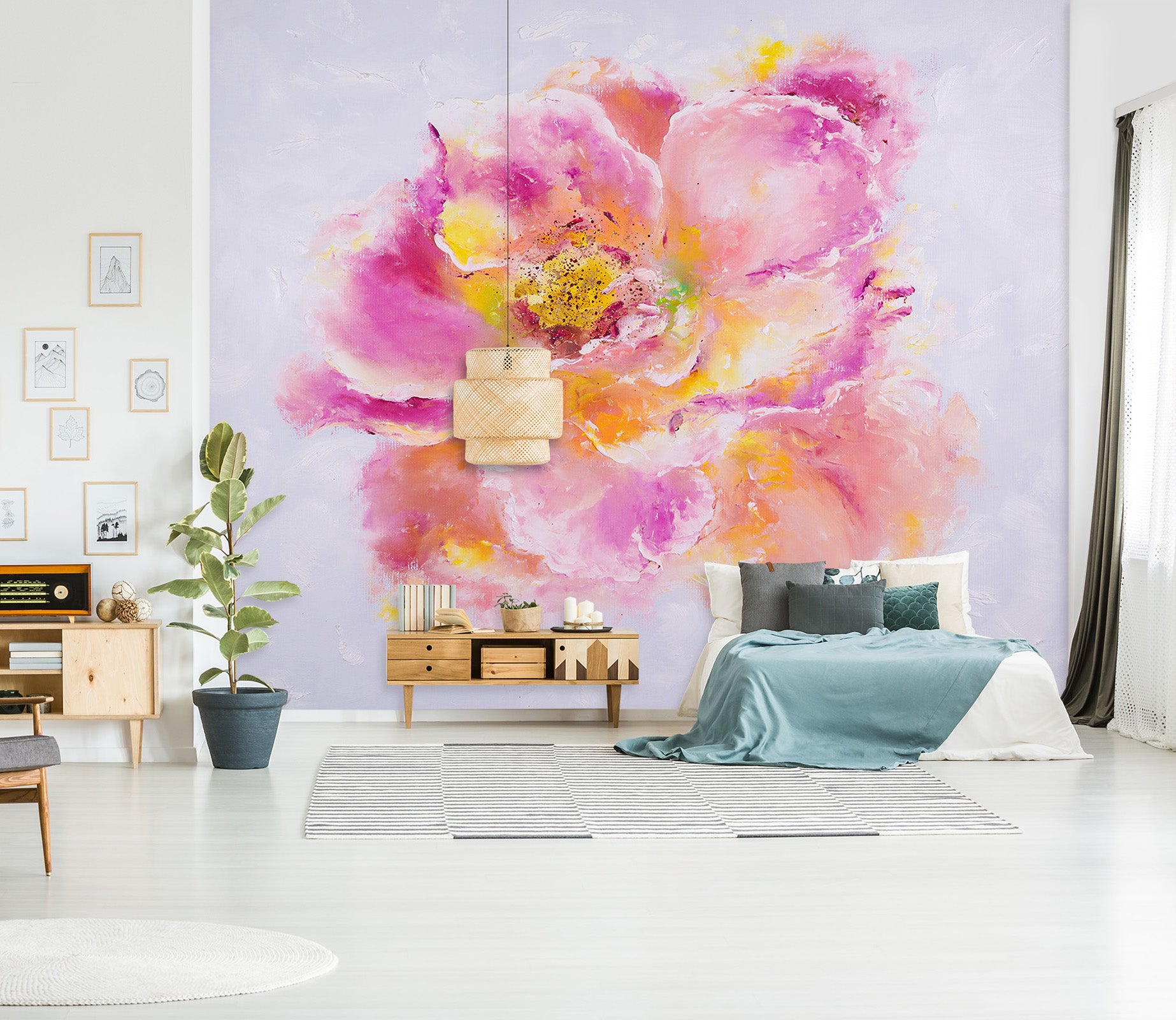 3D Watercolor Pink Flowers 225 Skromova Marina Wall Mural Wall Murals