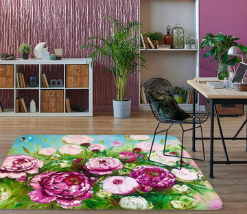 3D Pink Bouquet 1105 Skromova Marina Rug Non Slip Rug Mat