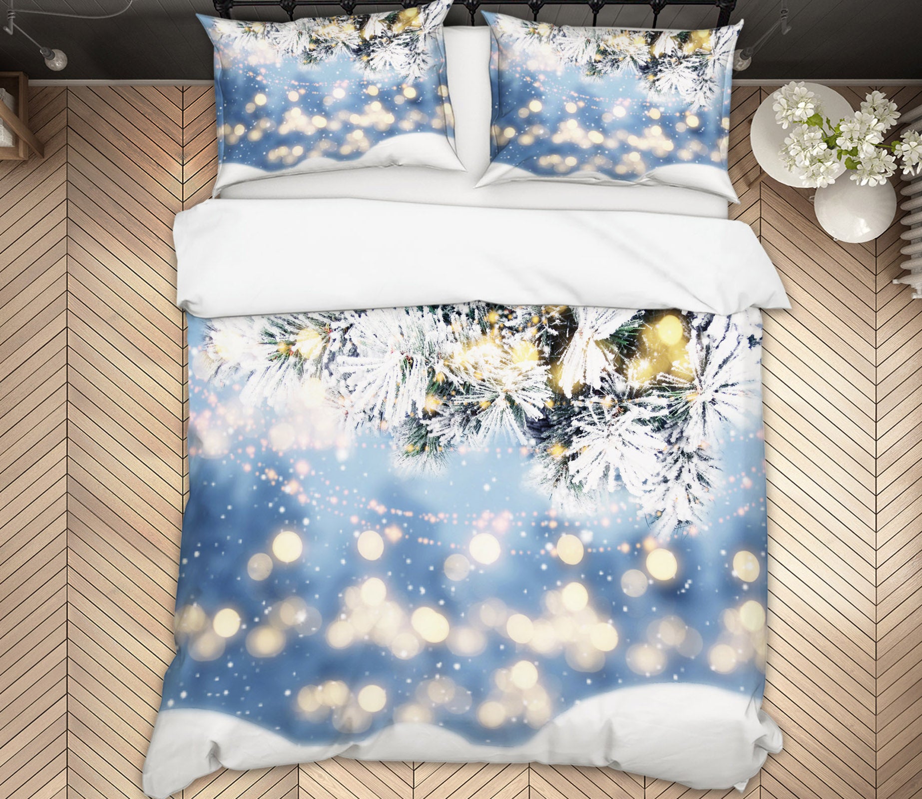 3D Snow Branches 53042 Christmas Quilt Duvet Cover Xmas Bed Pillowcases