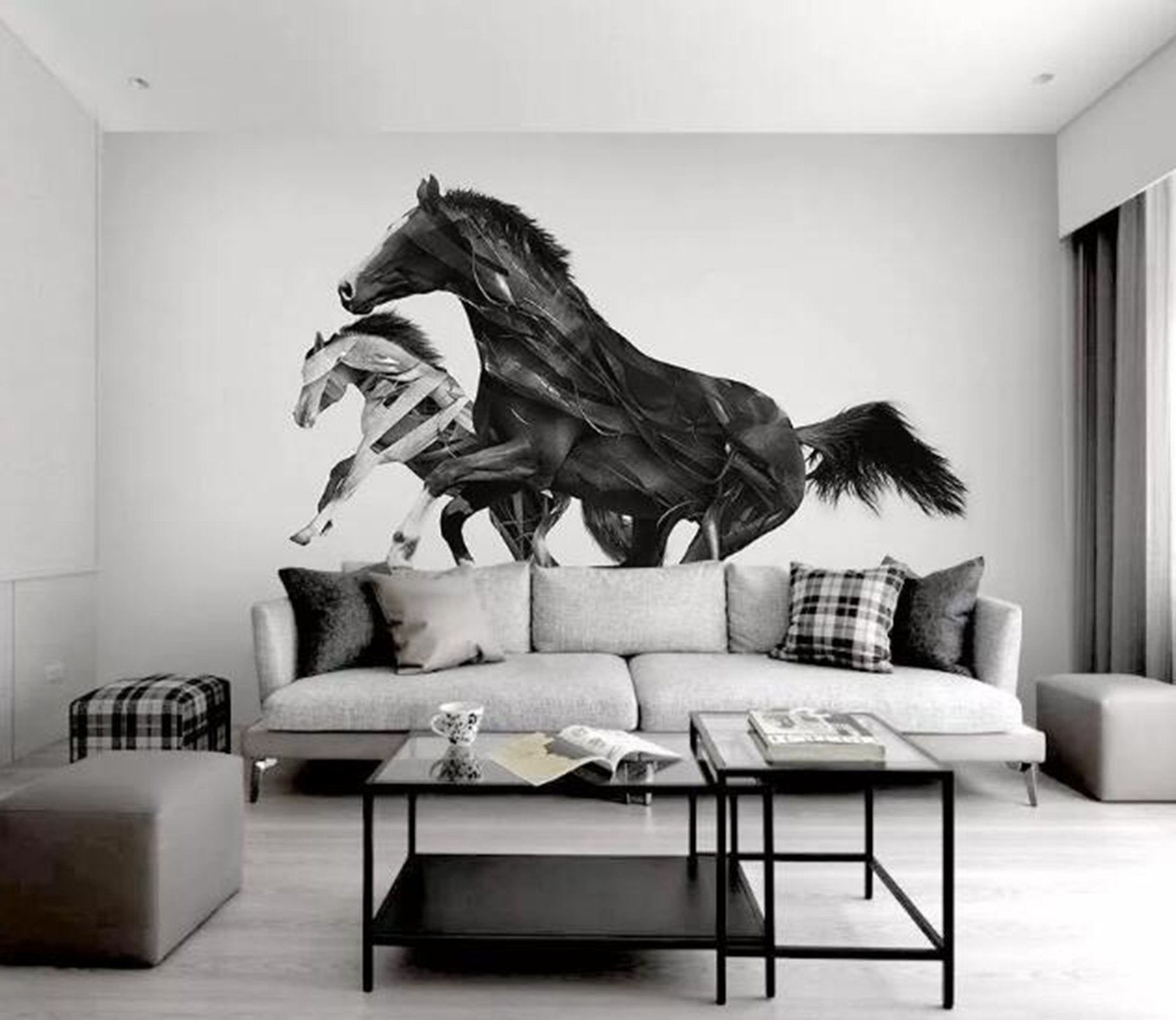 3D Black Horse WG67 Wall Murals Wallpaper AJ Wallpaper 2 