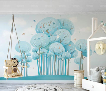 3D Blue Forest WC21 Wall Murals Wallpaper AJ Wallpaper 2 