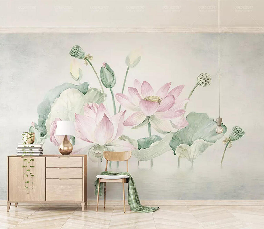 3D Lotus Seed WC419 Wall Murals