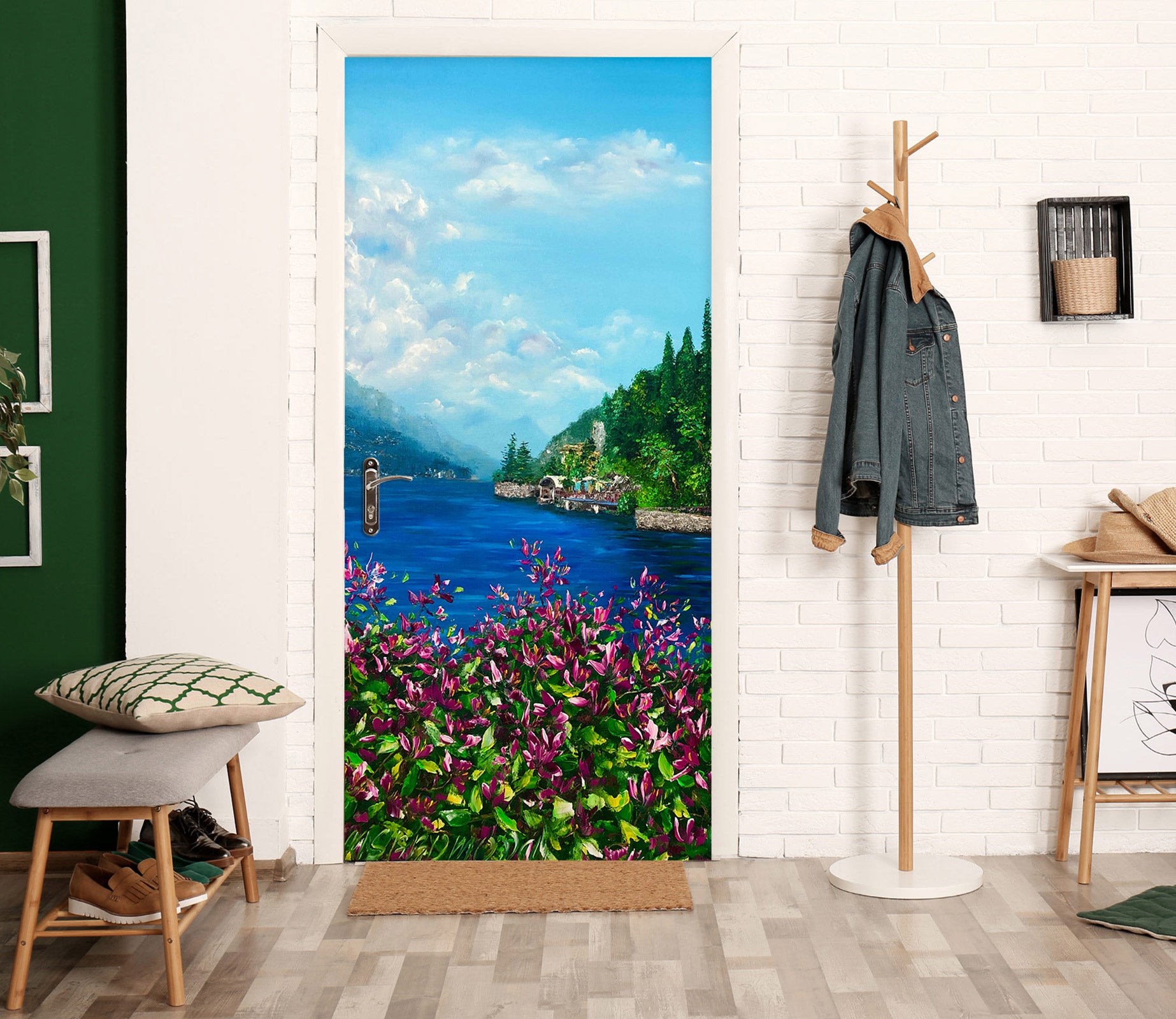 3D Flower River 3181 Skromova Marina Door Mural