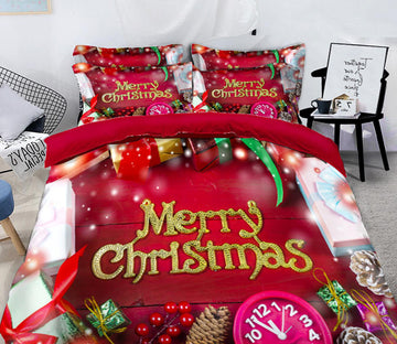 3D Merry Christmas 31149 Christmas Quilt Duvet Cover Xmas Bed Pillowcases