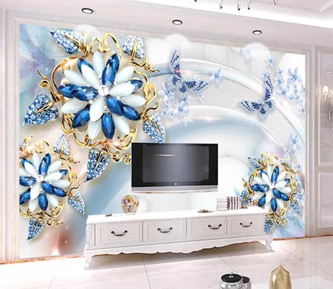 3D Diamond Flower 189 Wall Murals Wallpaper AJ Wallpaper 2 