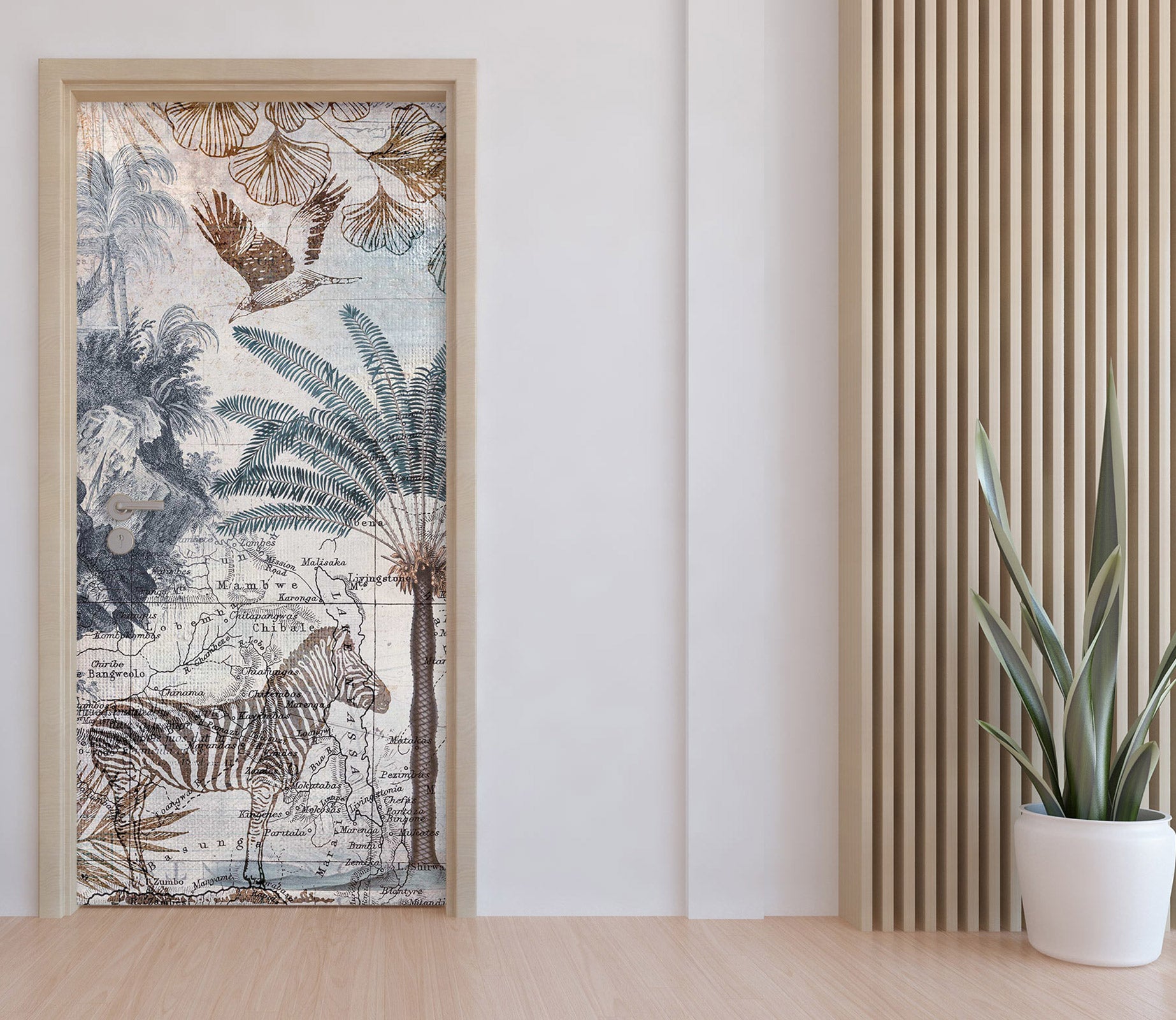 3D Leaf Zebra 10268 Andrea Haase Door Mural