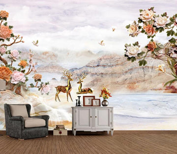 3D Deer Forest WC46 Wall Murals Wallpaper AJ Wallpaper 2 