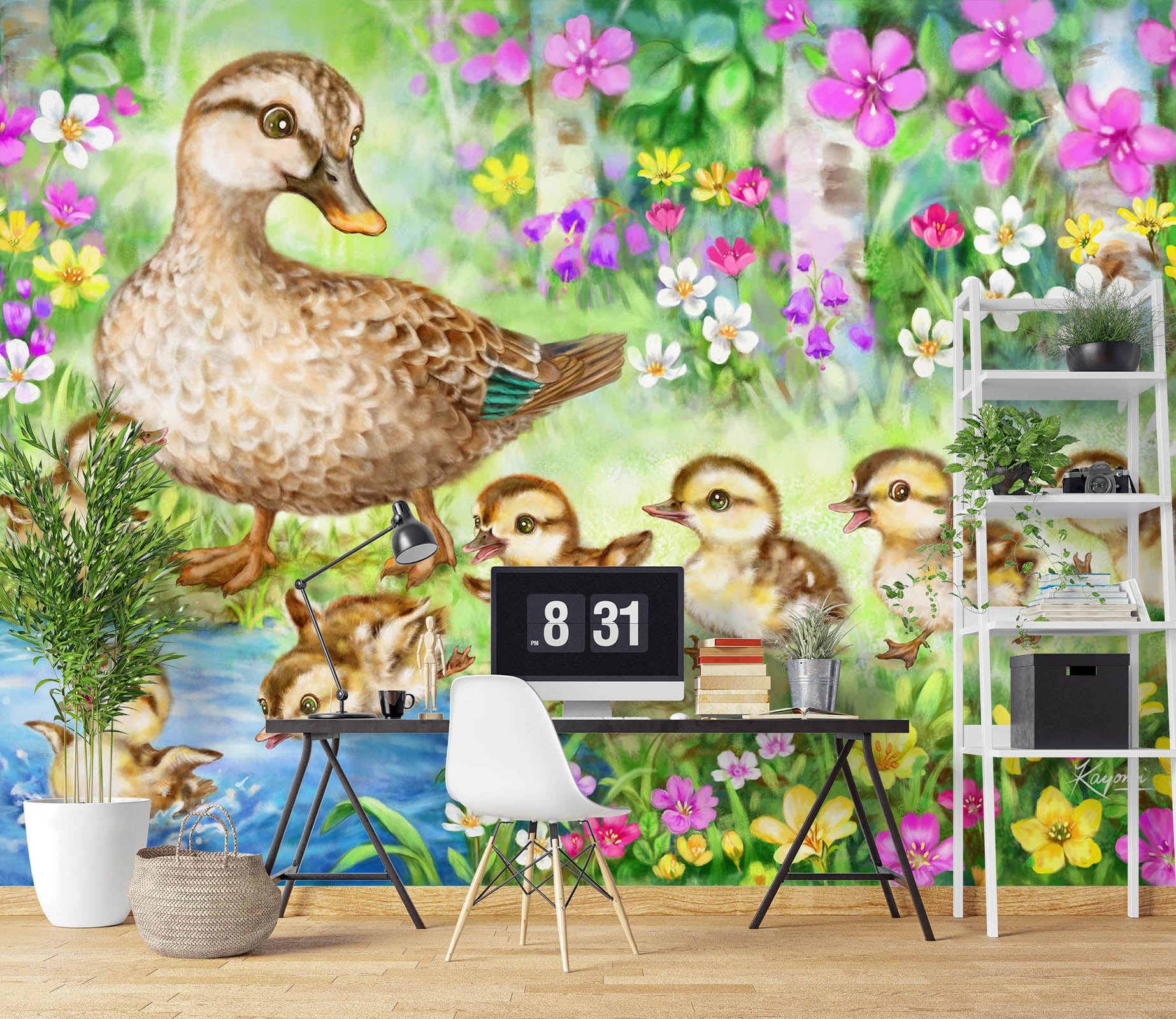 3D Baby Duck 5522 Kayomi Harai Wall Mural Wall Murals