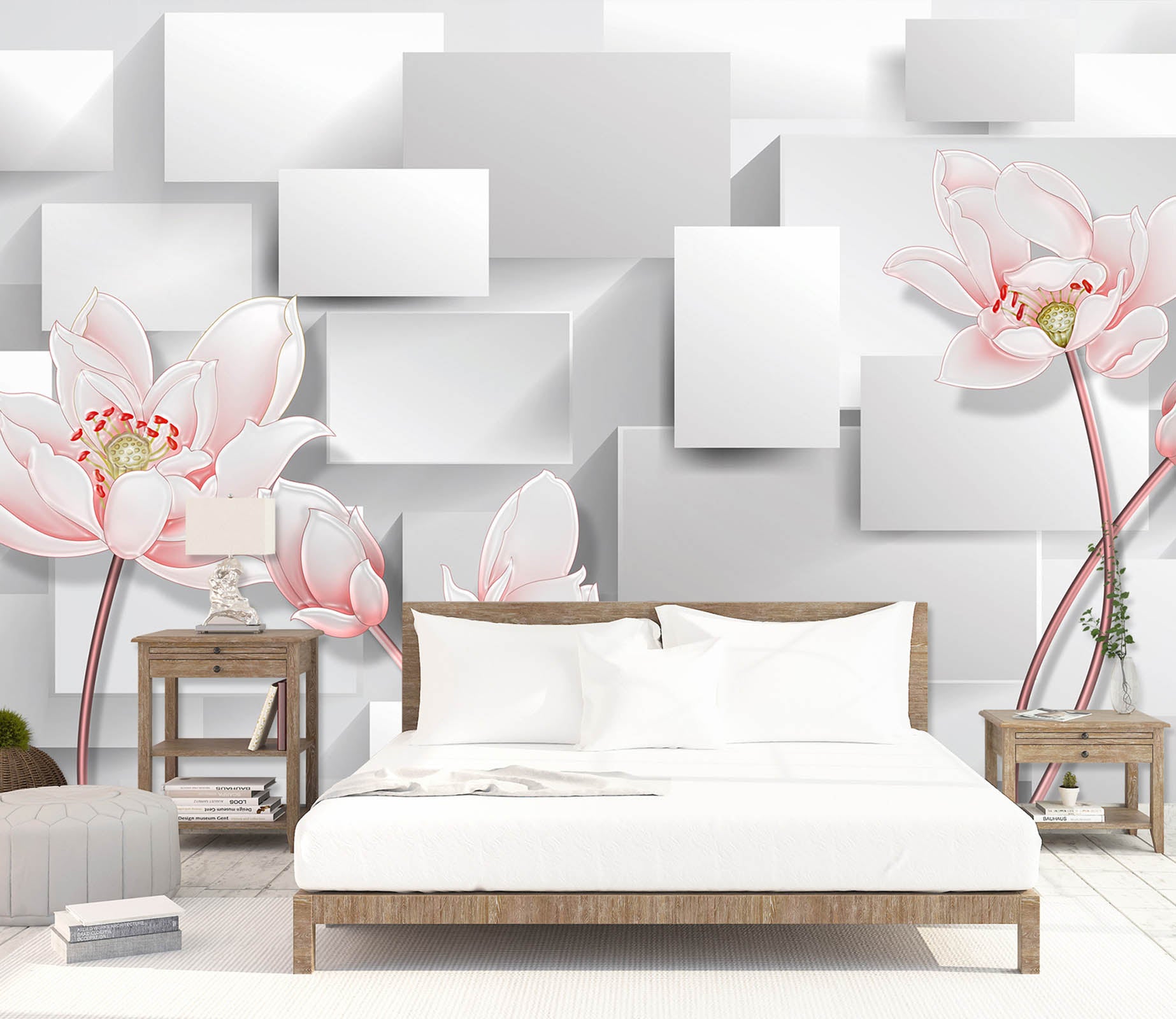 3D Simple Flowers 1525 Wall Murals