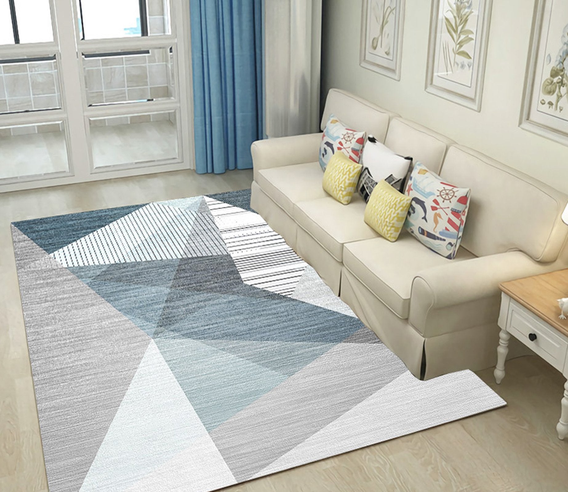 3D Color Geometry WG205 Non Slip Rug Mat Mat AJ Creativity Home 