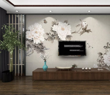 3D Peony Bird WC468 Wall Murals