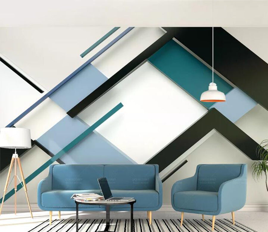 3D Simple Blue WC135 Wall Murals