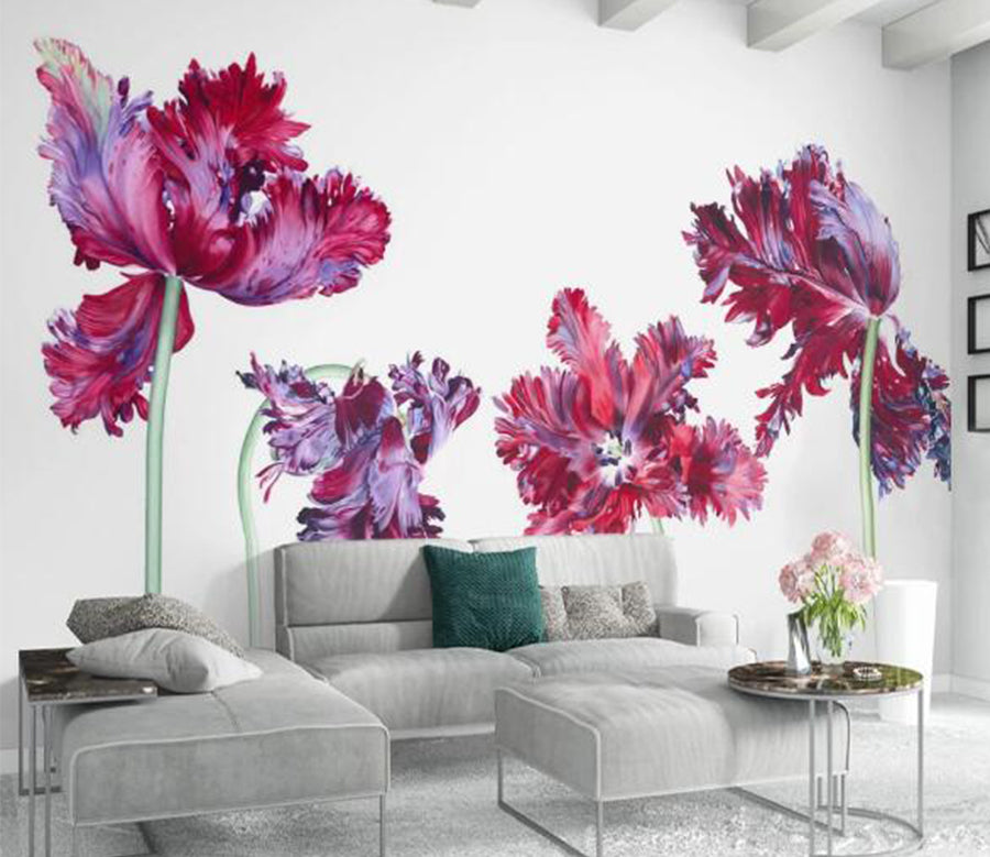 3D Red Flower WC976 Wall Murals