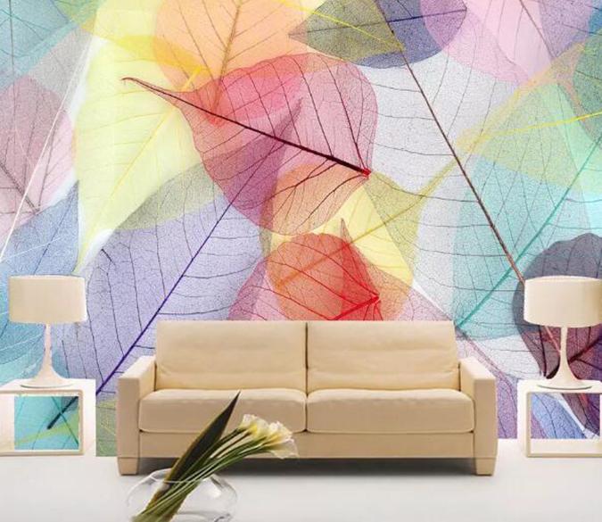 3D Colored Leaves 276 Wall Murals Wallpaper AJ Wallpaper 2 