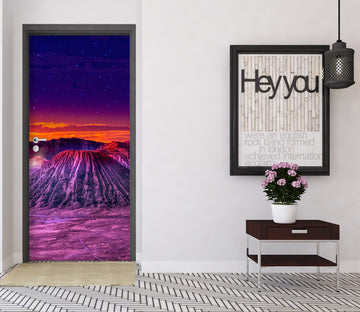 3D Snow Rock Starry Sky 12013 Marco Carmassi Door Mural