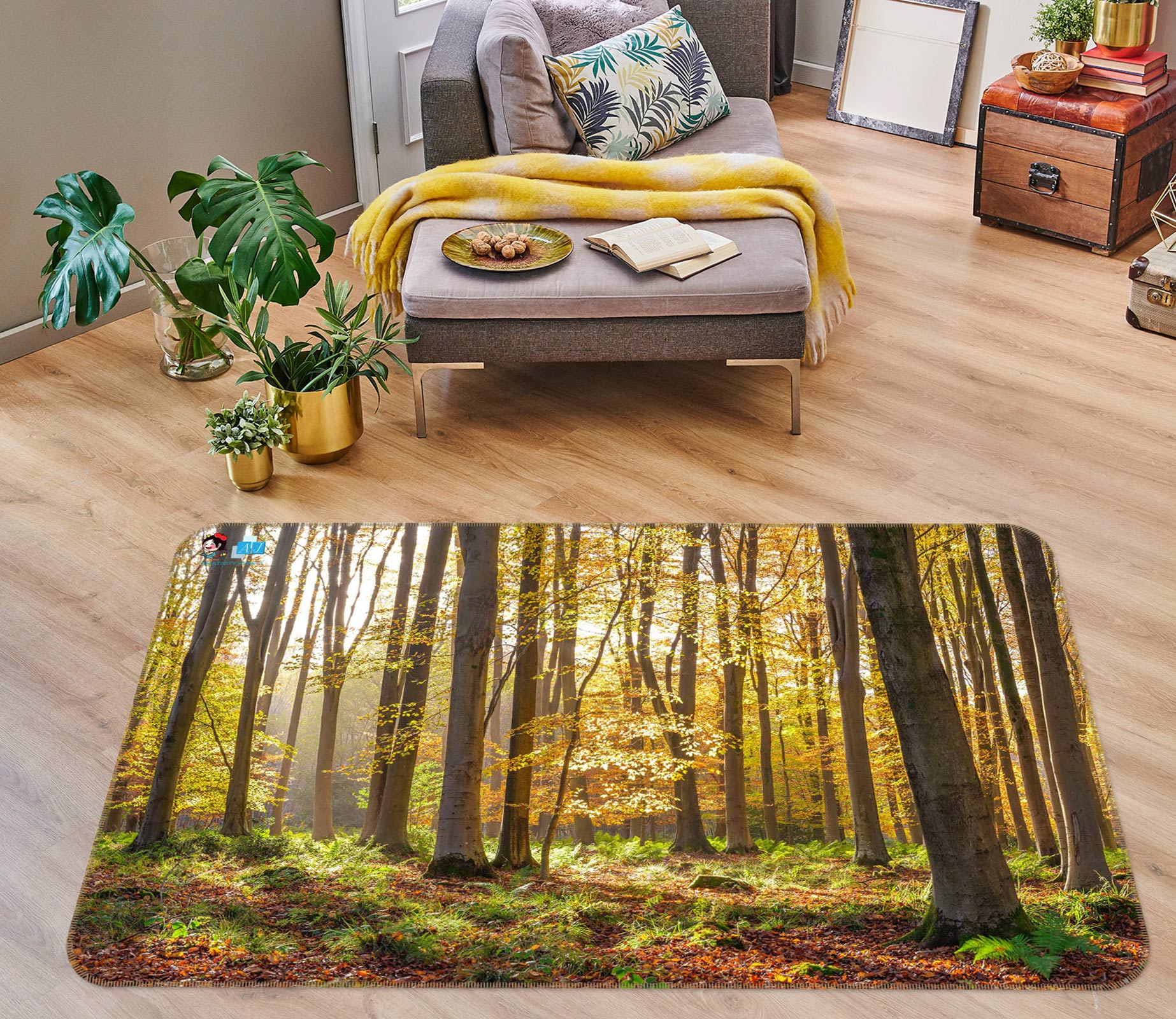 3D Forest Meadow 6877 Assaf Frank Rug Non Slip Rug Mat