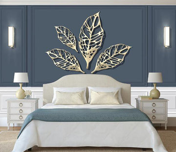 3D Golden Leaves WC1677 Wall Murals