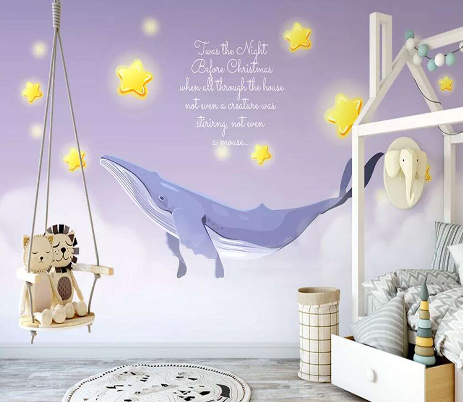 3D Blue Whale WC41 Wall Murals Wallpaper AJ Wallpaper 2 