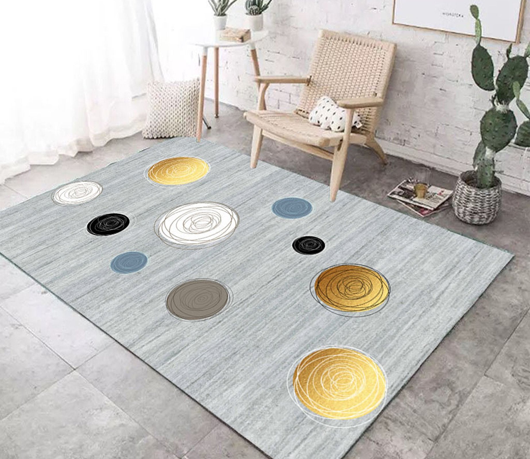 3D Colored Circle WG087 Non Slip Rug Mat Mat AJ Creativity Home 