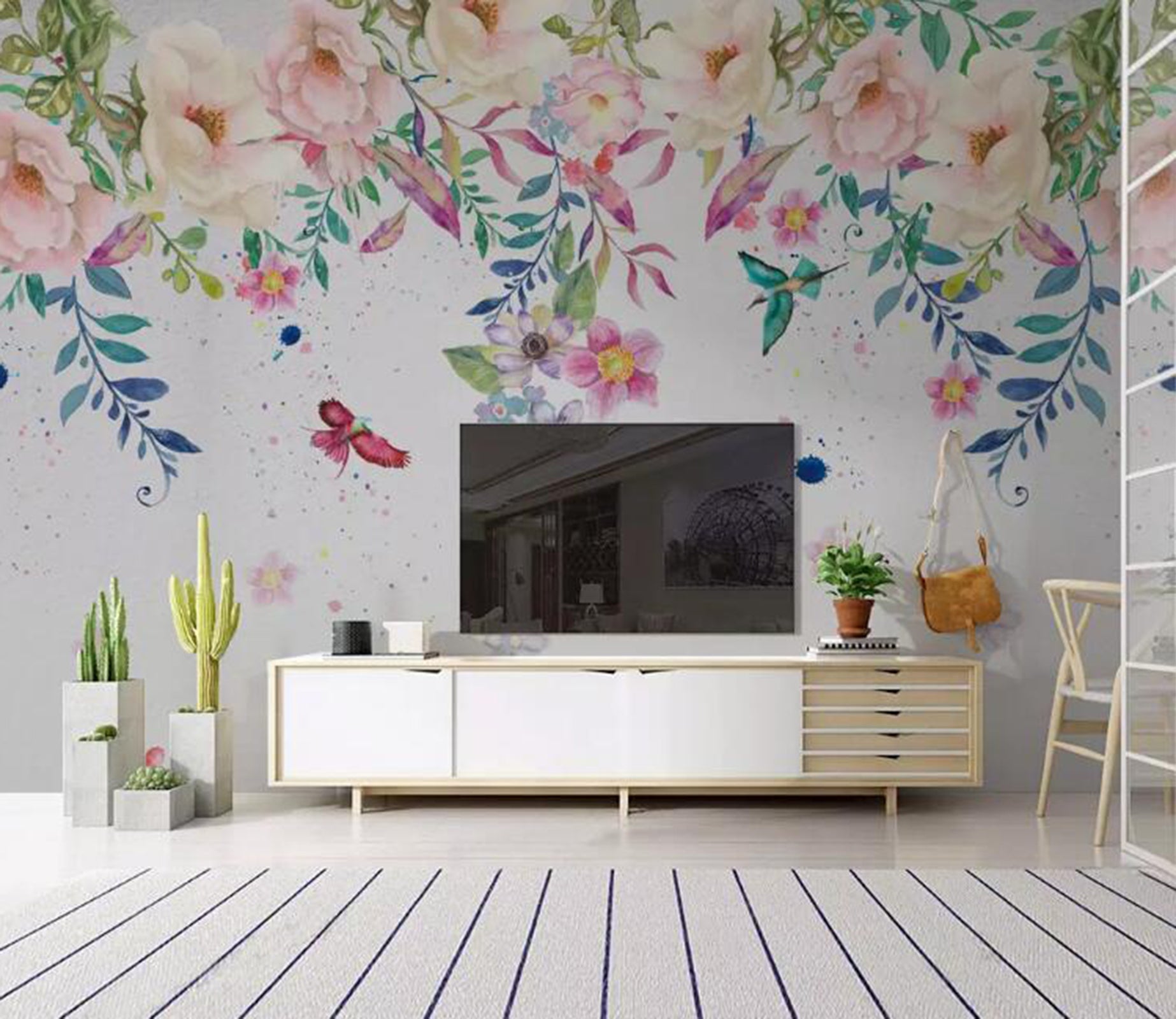 3D Colored Flowers WG13 Wall Murals Wallpaper AJ Wallpaper 2 